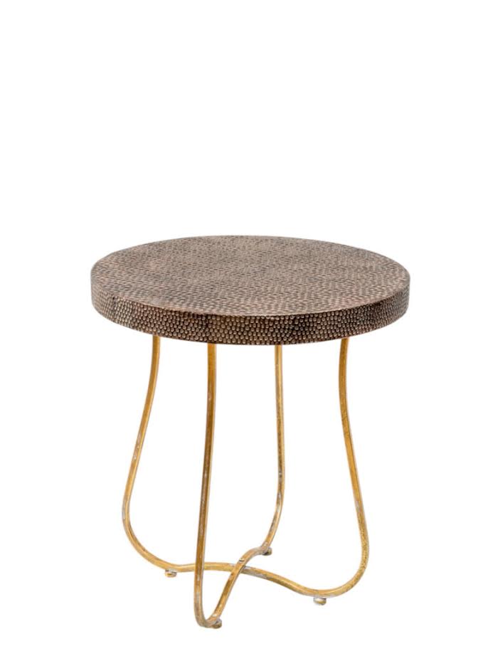 ΤΡΑΠΕΖΙ ΜΕΤΑΛΛΙΚΟ ΣΦΥΡΗΛΑΤΟ ΚΑΦΕ ΧΡΥΣΟ ZEN COLLECTION 51391