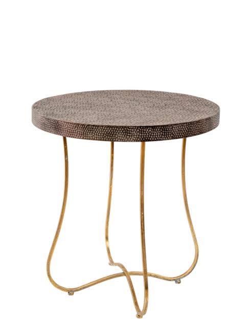 ΤΡΑΠΕΖΙ ΜΕΤΑΛΛΙΚΟ ΣΦΥΡΗΛΑΤΟ ΚΑΦΕ ΧΡΥΣΟ ZEN COLLECTION 51390