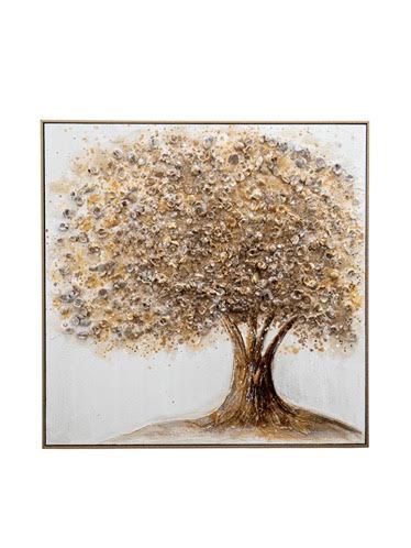 ΠΙΝΑΚΑΣ ΖΩΓΡΑΦΙΚΗΣ ΣΕ ΚΑΜΒΑ ΔΕΝΤΡΟ ΧΡΥΣΟ-ΜΠΕΖ ΚΕ ΚΟΡΝΙΖΑ ZEN COLLECTION