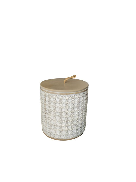ΔΟΧΕΙΟ ΜΕ ΚΑΠΑΚΙ RESIN ΛΕΥΚΟ-NATURAL INART 3-70-932-0138